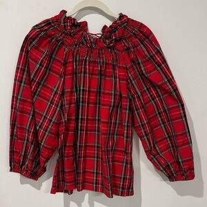 J. Crew Red Plaid Kids Blouse